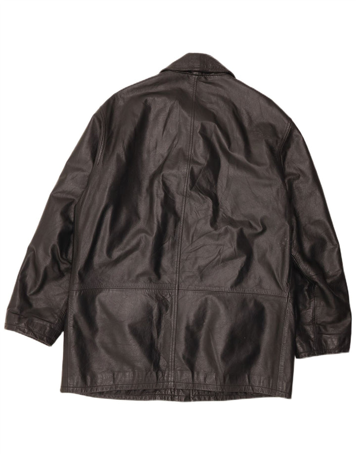 Męska kurtka skórzana VINTAGE IT 50 duża czarna skóra