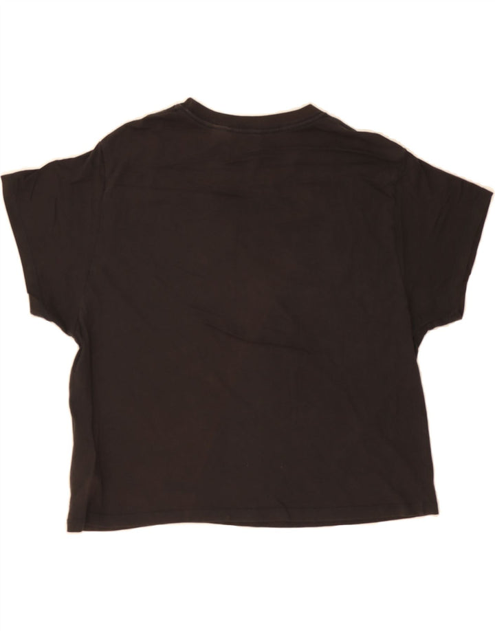 LEVI'S Womens Crop Graphic T-Shirt Top UK 14 Medium Black Cotton Vintage Levi's and Second-Hand Levi's from Messina Hembry 