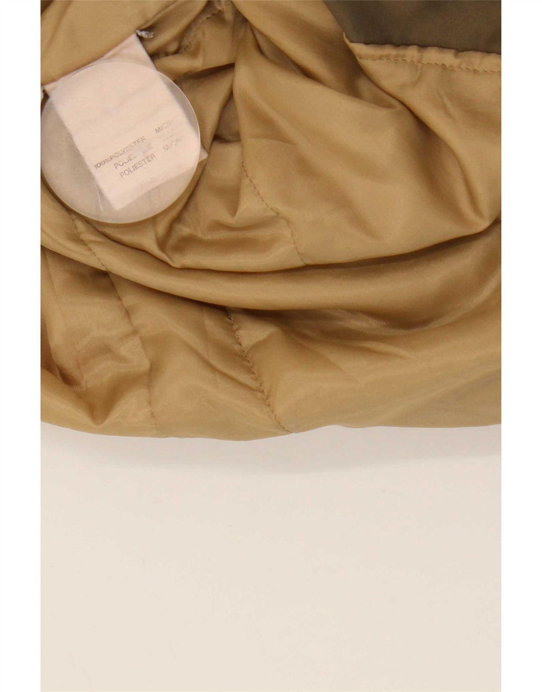 Vintage damski płaszcz z kapturem, UK 14, duży, khaki, poliester