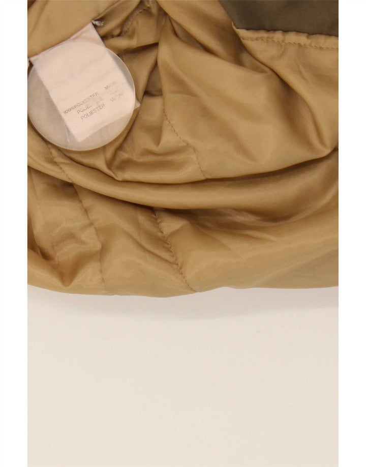 Vintage damski płaszcz z kapturem, UK 14, duży, khaki, poliester