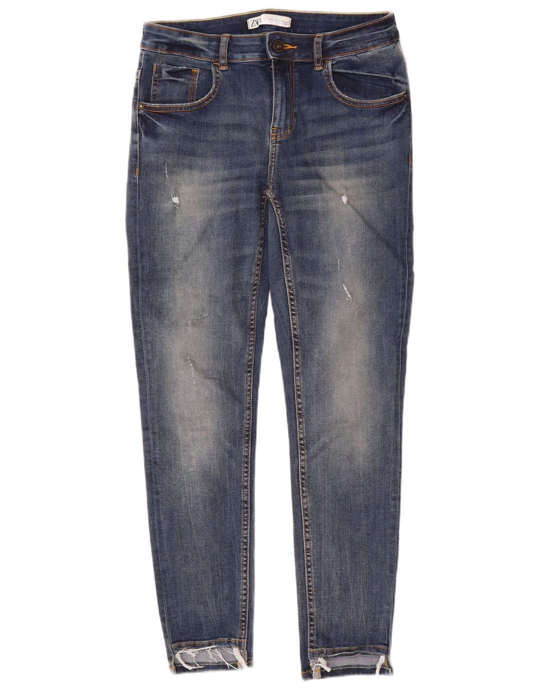 Damskie jeansy rurkowe Zara w trudnej sytuacji EU 40 Medium W30 L28 Niebieskie
