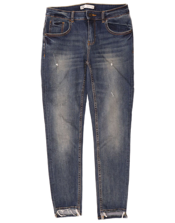 Damskie jeansy rurkowe Zara w trudnej sytuacji EU 40 Medium W30 L28 Niebieskie