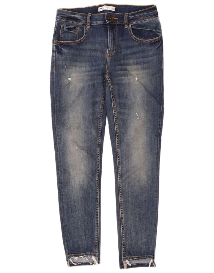 Damskie jeansy rurkowe Zara w trudnej sytuacji EU 40 Medium W30 L28 Niebieskie