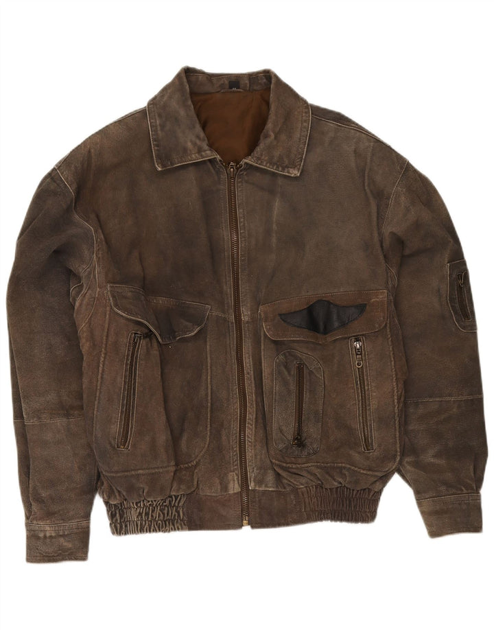 Męska kurtka skórzana Front Line IT 48 Medium Khaki