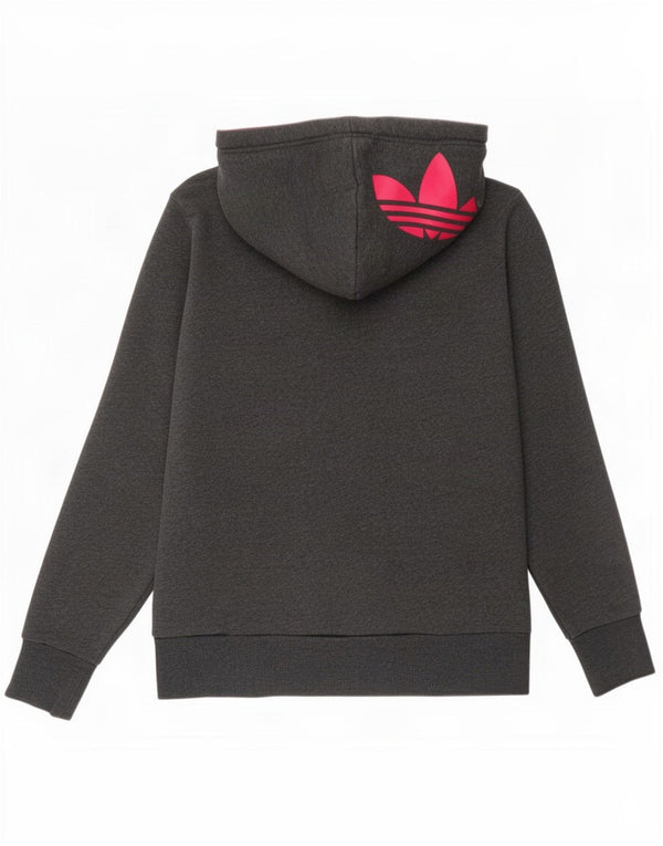 Damska bluza z kapturem Adidas Graphic UK 12 Średnia szara bawełna