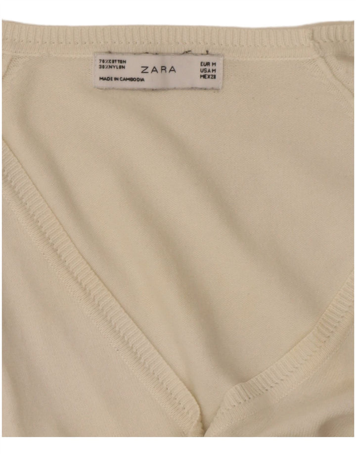 Sweter damski Zara o regularnym kroju, UK 12, średni biały