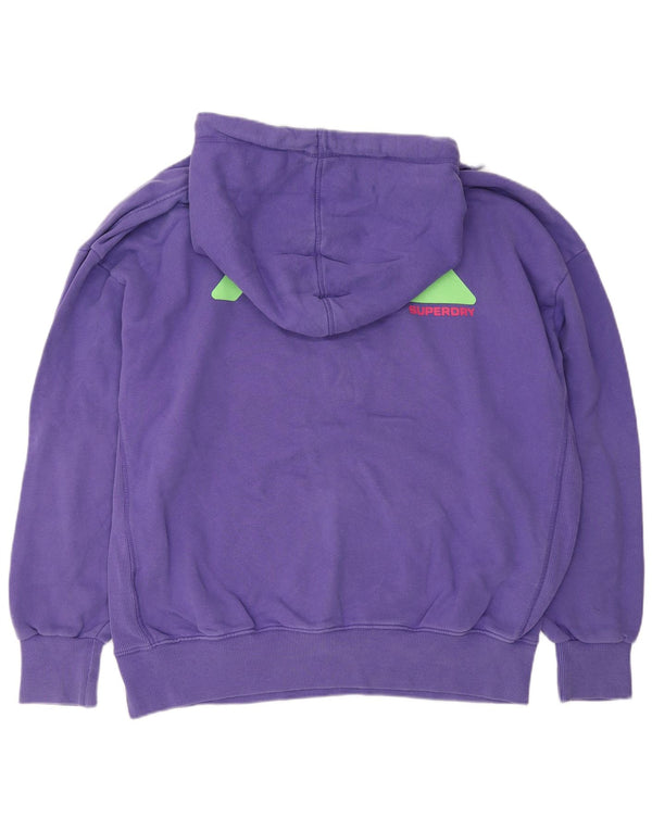 Męski sweter z kapturem Superdry Graphic o luźnym kroju, średni fiolet