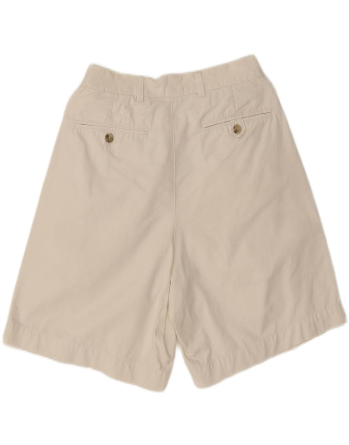VINTAGE Womens Pegged Chino Shorts W31 Medium Off White Cotton Vintage Vintage and Second-Hand Vintage from Messina Hembry 