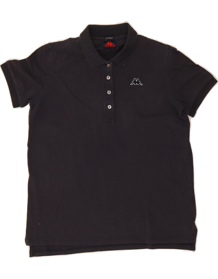 KAPPA Womens Oversized Polo Shirt UK 6 XS Navy Blue Vintage Kappa and Second-Hand Kappa from Messina Hembry 
