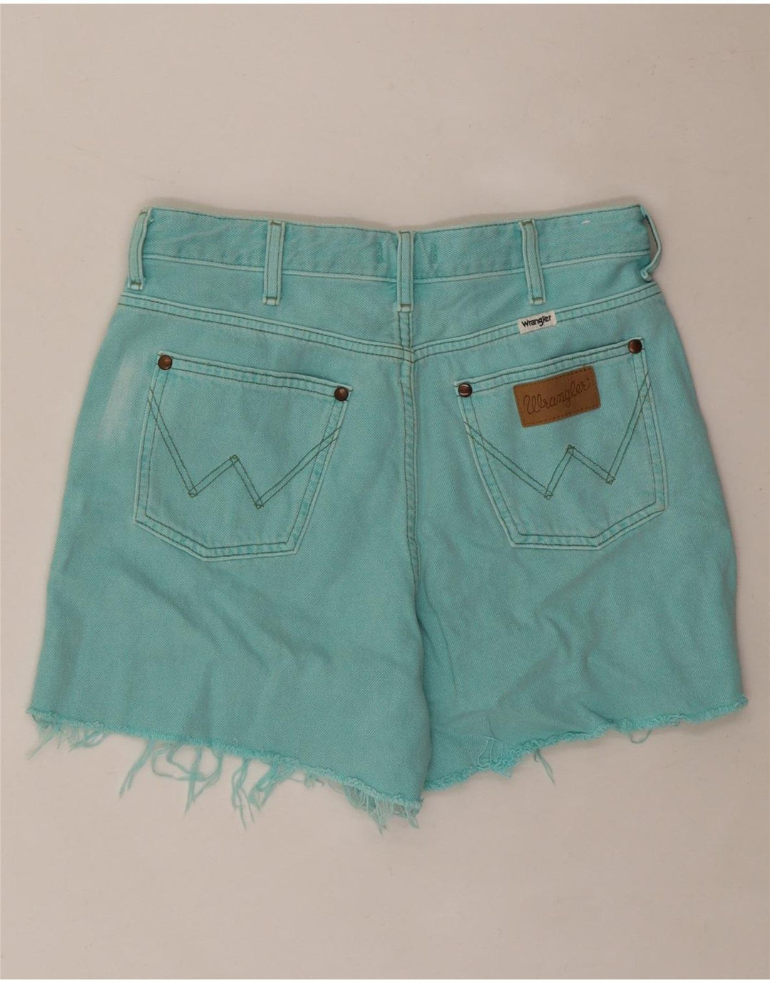 Damskie spodenki jeansowe WRANGLER W28 Średni turkusowy bawełniany