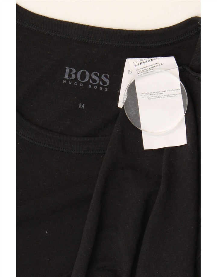 T-shirt męski Hugo Boss, średni czarny, bawełniany