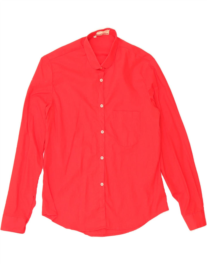 VINTAGE Womens Shirt IT 46 Large Red Cotton Vintage Vintage and Second-Hand Vintage from Messina Hembry 