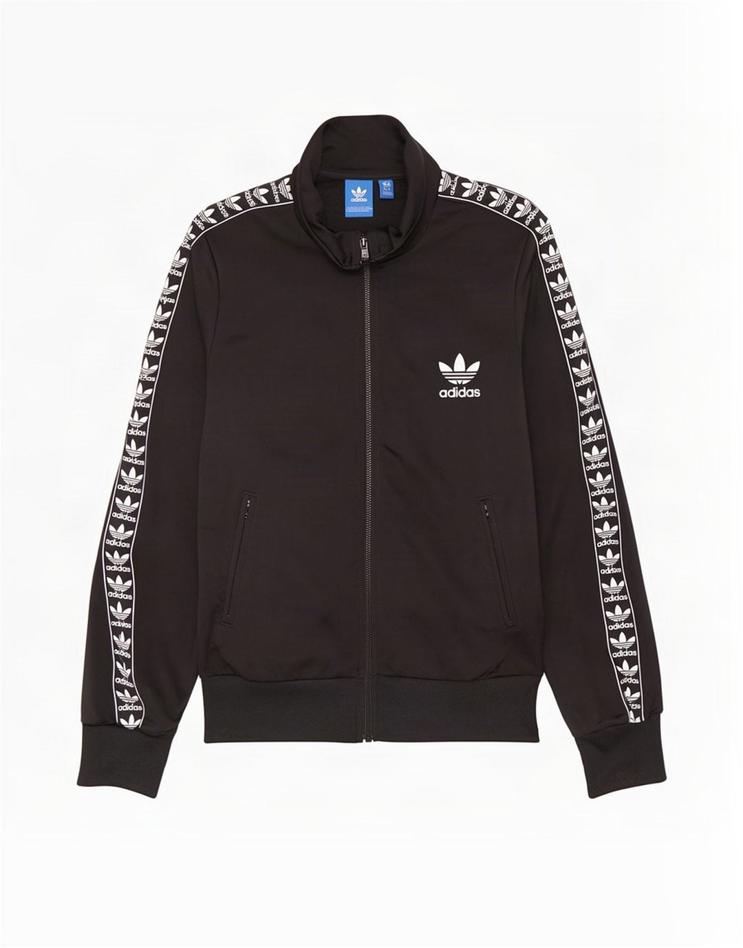 Damska kurtka dresowa Adidas z grafiką, UK 10, mała, czarna, poliester