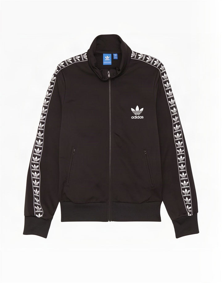 Damska kurtka dresowa Adidas z grafiką, UK 10, mała, czarna, poliester
