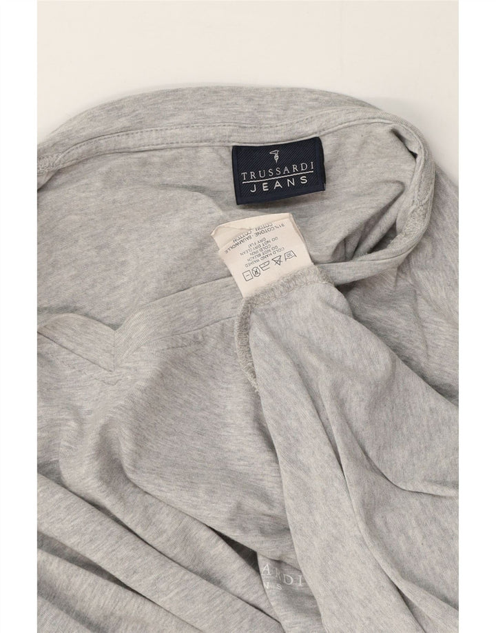 Męski top Trussardi Jeans z długim rękawem, średnioszary, bawełniany w cętki