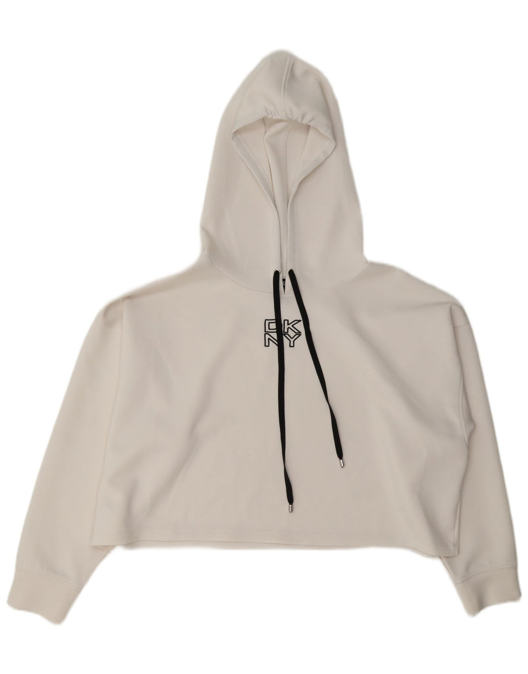 Damski sweter z kapturem Dkny, oversize, UK 16, duży, biały poliester