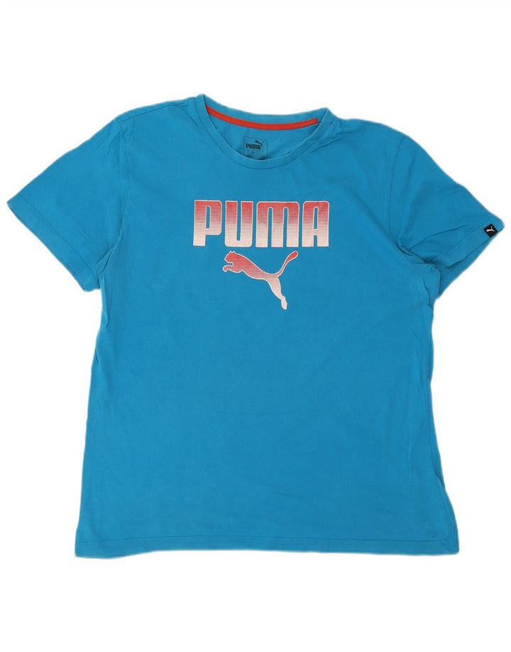 Męski T-shirt z grafiką Puma, duży, niebieski
