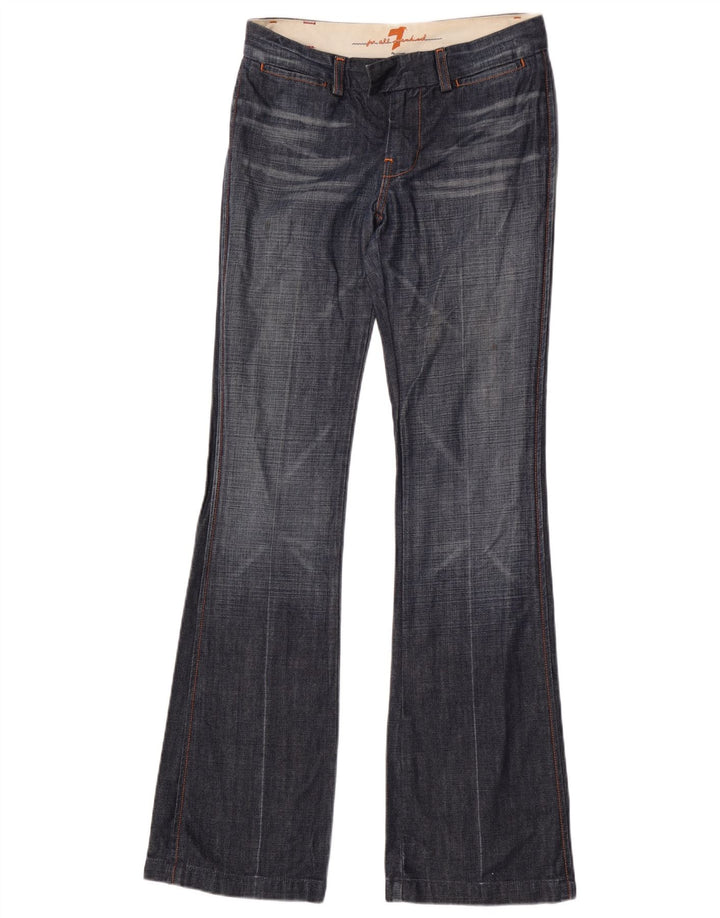 Damskie jeansy rozkloszowane 7 For All Mankind W27 L34 Granatowa bawełna