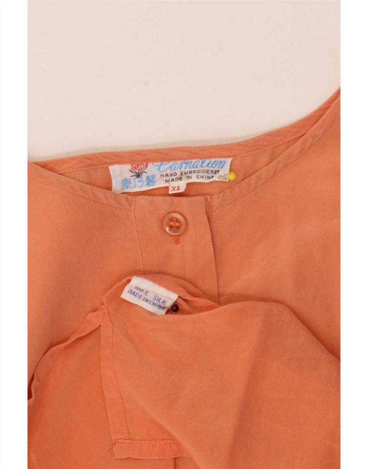 Bluzka damska Vintage Top UK 18 XL Pomarańczowy jedwab