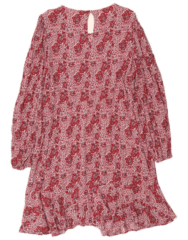 Damska sukienka typu shift Boden z długim rękawem UK 22 3XL Czerwona wiskoza Paisley