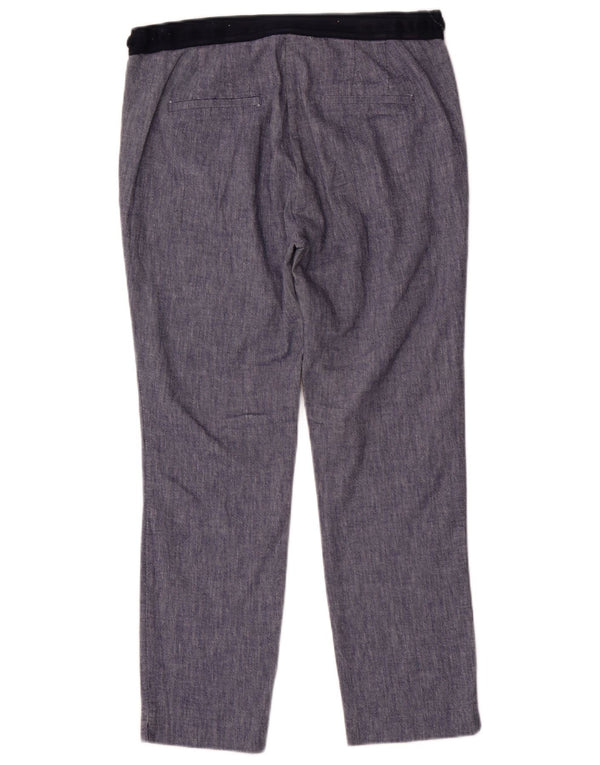 Zara Womens Slim Fit Chino Trousers Large W32 L27 Navy Blue Cotton