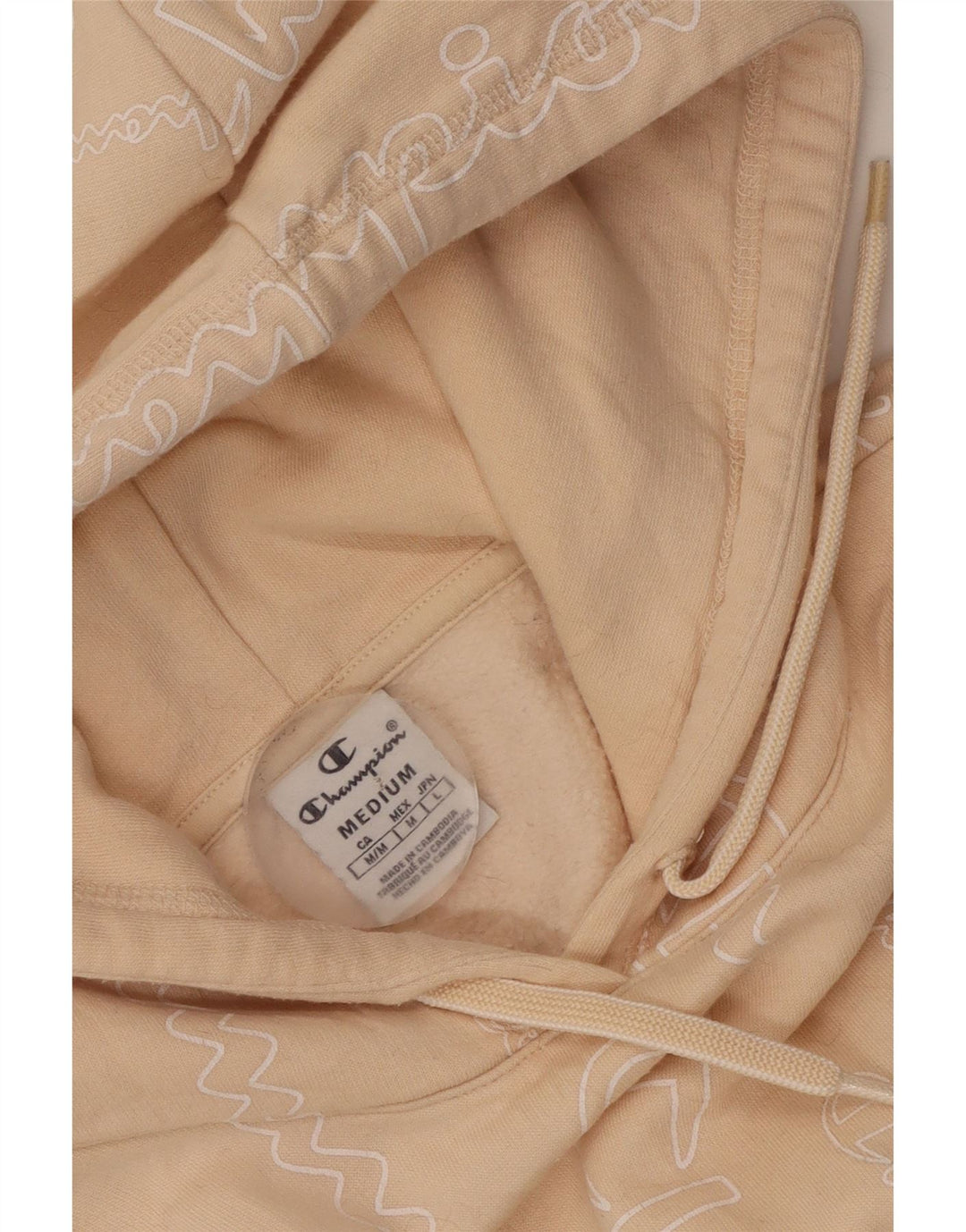 Damska bluza z kapturem Champion Graphic UK 12 Medium Beige