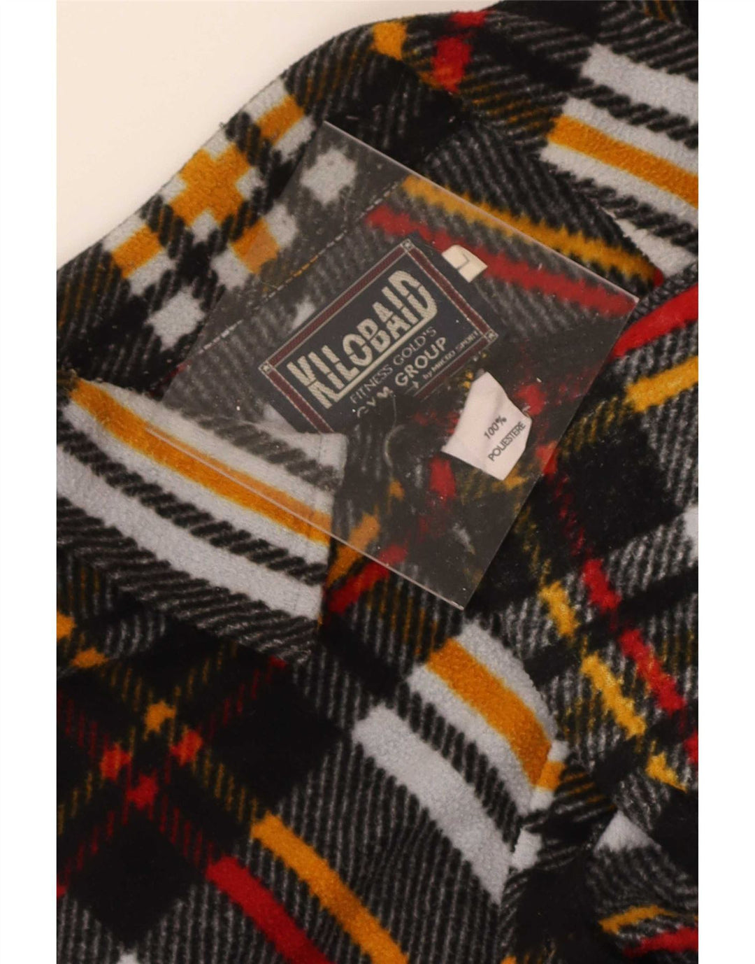 Męska koszula polarowa w stylu vintage, duża, wielobarwna, poliestrowa krata