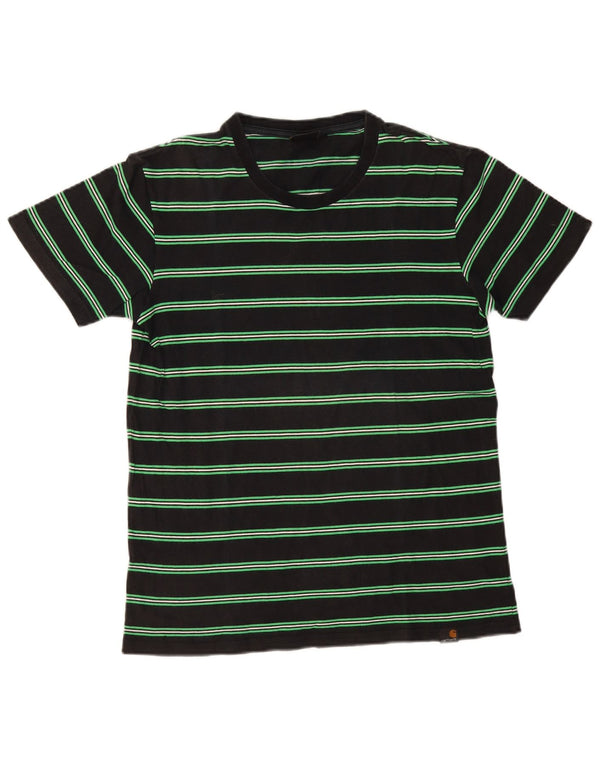 T-shirt męski Carhartt, bawełniany, średni, czarny w paski