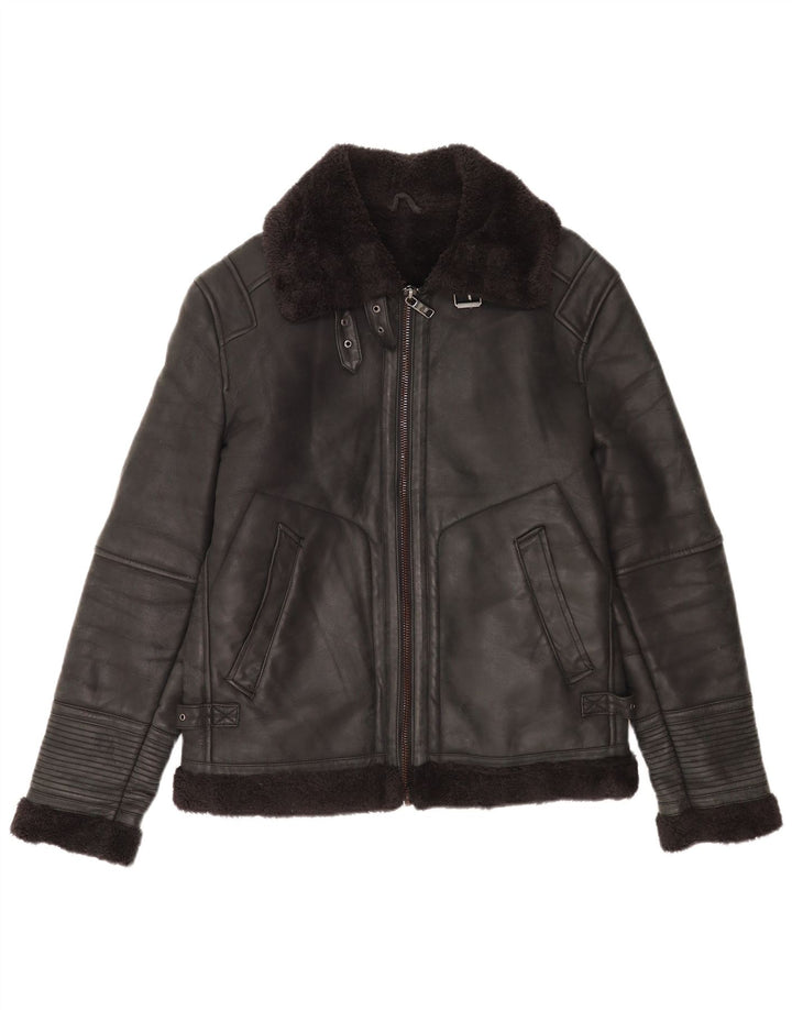 Męska kurtka shearling Zara UK 38, średnia czarna
