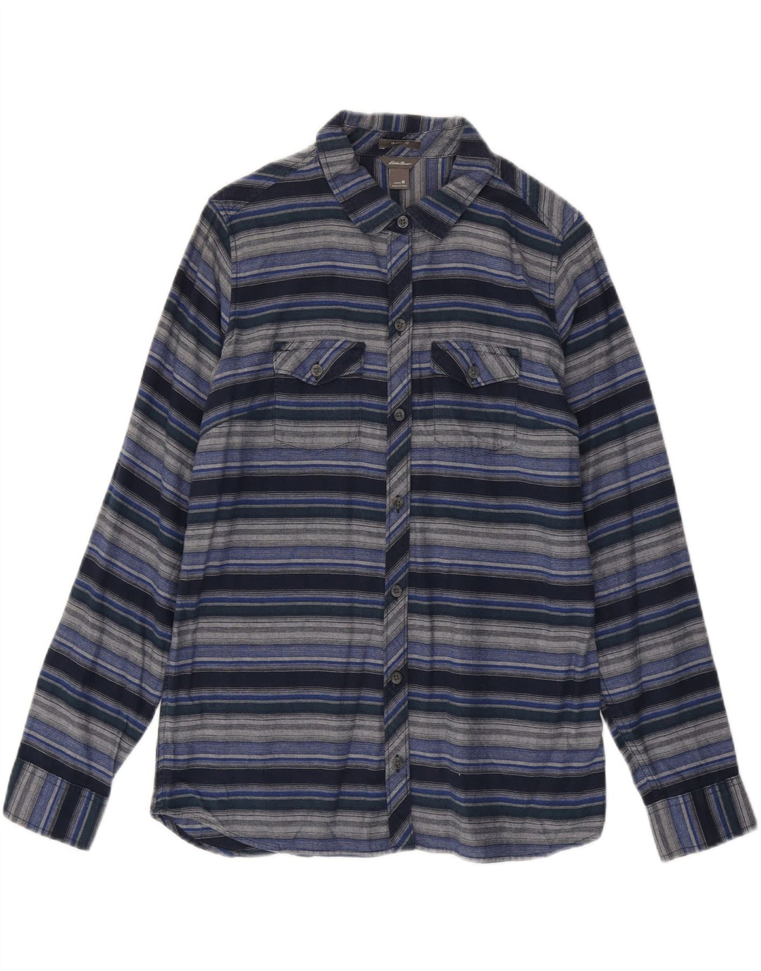 EDDIE BAUER Damska koszula flanelowa UK 14 w średnie granatowe paski