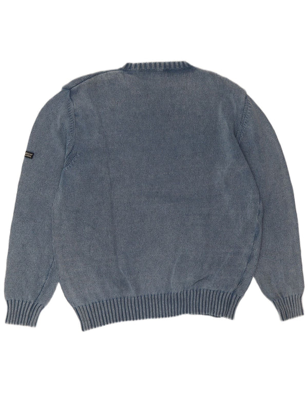 Woolrich Męski sweter z okrągłym dekoltem XL, niebieski, bawełniany