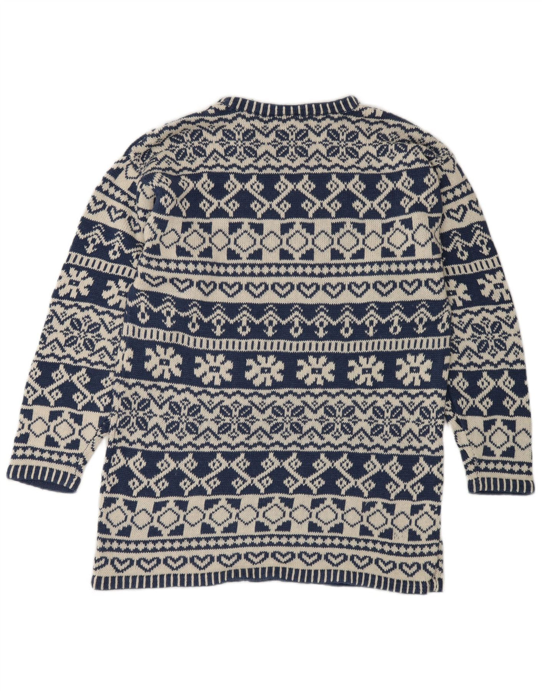Męski sweter z okrągłym dekoltem Impuls, mały niebieski Fair Isle Ramie