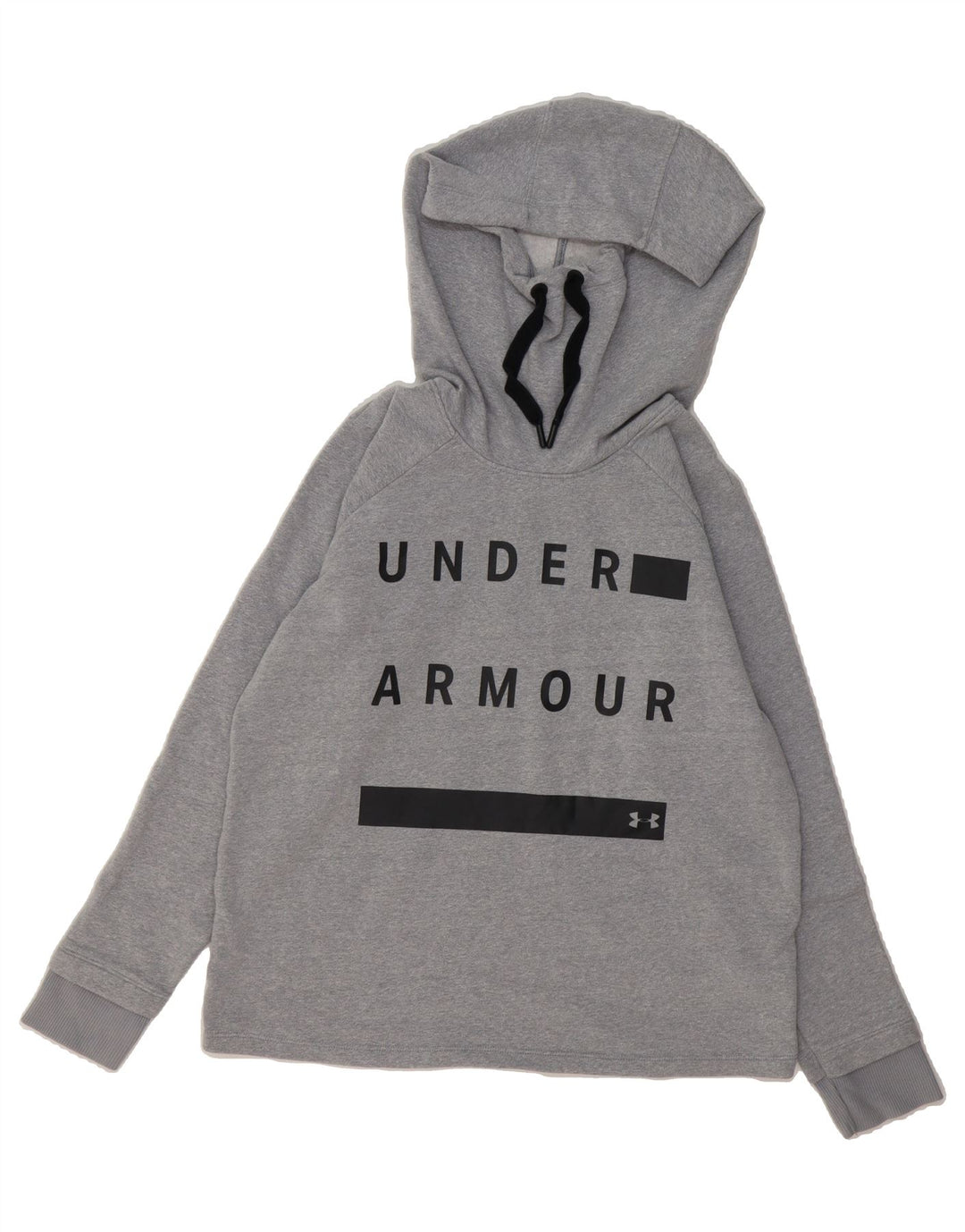 UNDER ARMOUR Womens Oversized Graphic Hoodie Jumper UK 10 Small Grey Vintage Under Armour and Second-Hand Under Armour from Messina Hembry 