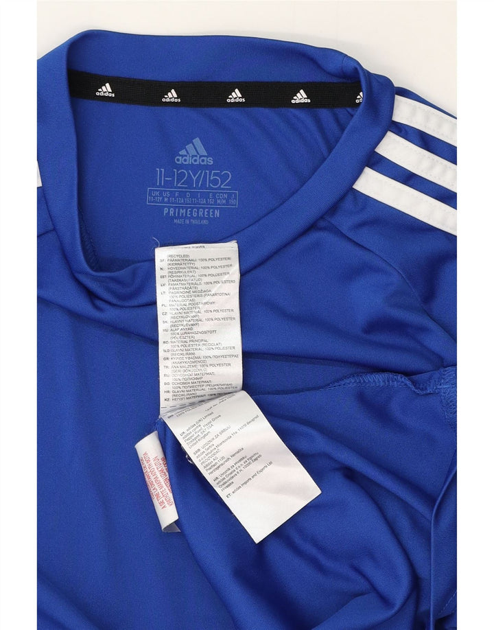 ADIDAS Boys Aeroready T-Shirt Top 11-12 Years Blue Polyester