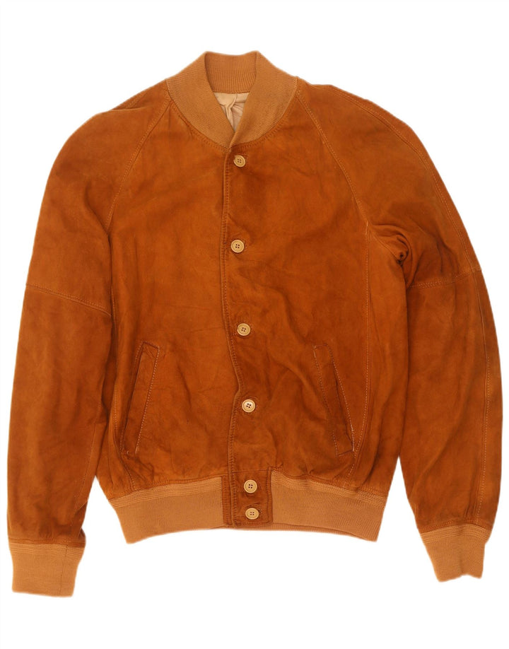 Vintage męska zamszowa kurtka bomber UK 38 średni beż