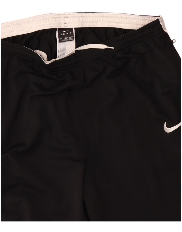 Męskie spodnie dresowe NIKE Dri Fit 2XL, czarny poliester z blokami kolorów