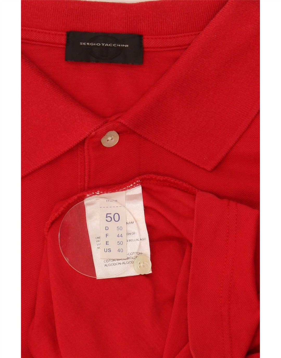 Męska koszulka polo Sergio Tacchini IT 50, średnia czerwona bawełna