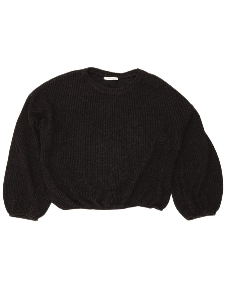 Damski sweter Zara Crop Oversize z dekoltem w łódkę UK 14 Średni szary