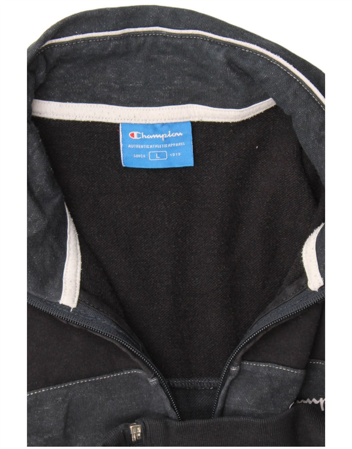 Męska kurtka dresowa Champion, duża, czarna, z blokami kolorów