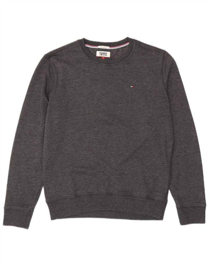 Męska bluza dresowa TOMMY HILFIGER o regularnym kroju, mała, szara, nakrapiana