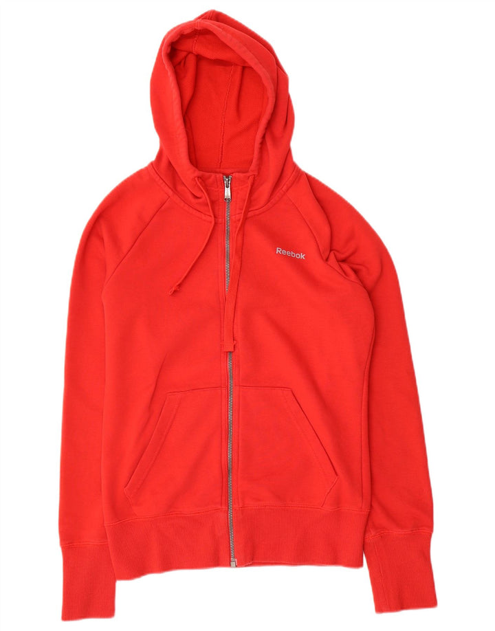 Damski sweter z kapturem i zamkiem Reebok UK 10, mały, czerwony