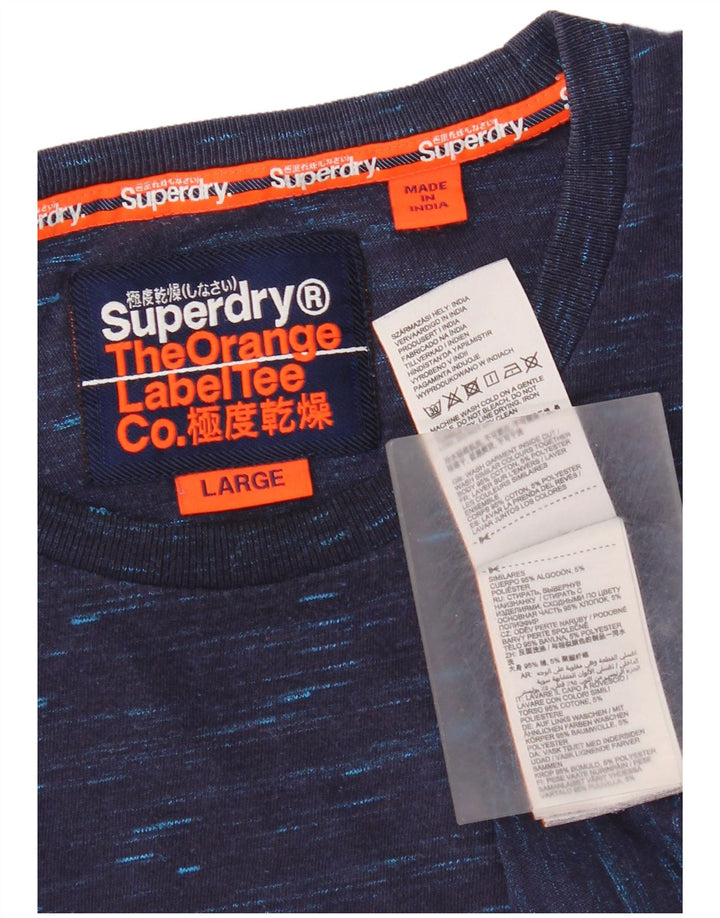 T-shirt męski Superdry, duży, bawełniany w granatowe plamki