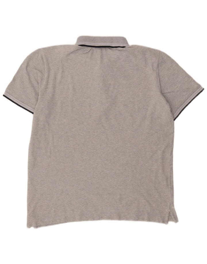 BENETTON Mens Polo Shirt Large Grey Cotton