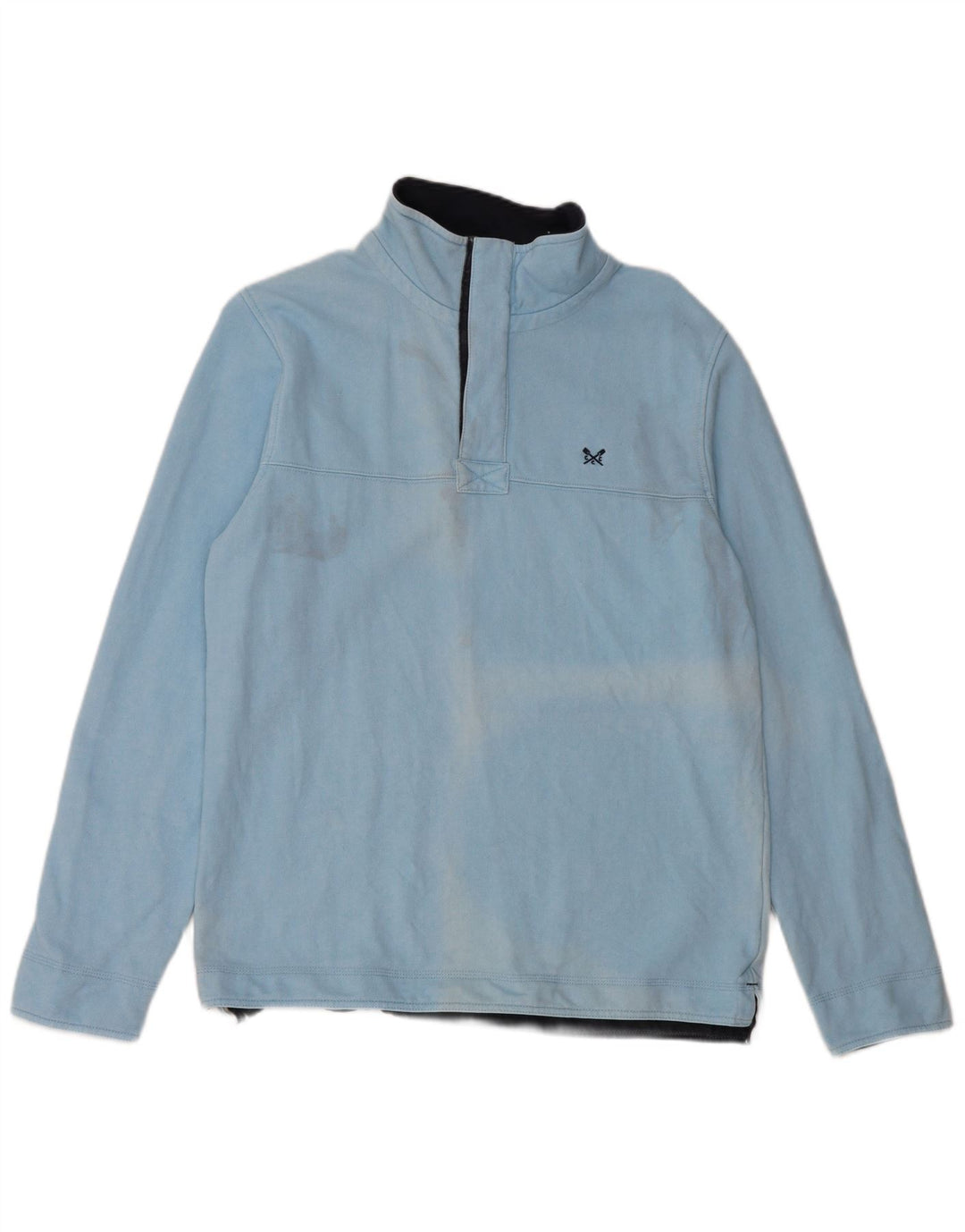 Crew Clothing Męska bluza z zamkiem błyskawicznym, średnioniebieska, bawełniana
