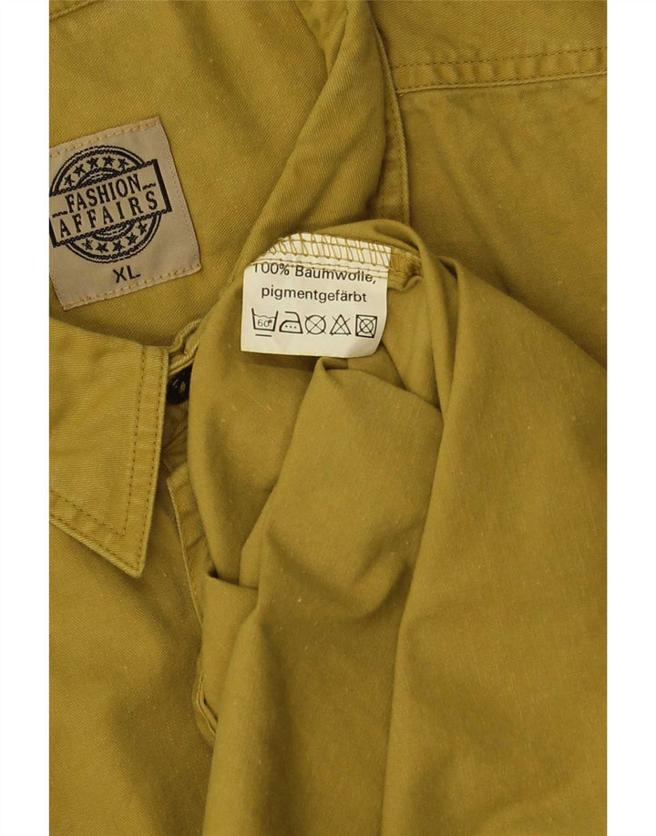 Koszula męska Vintage XL, żółta, bawełniana