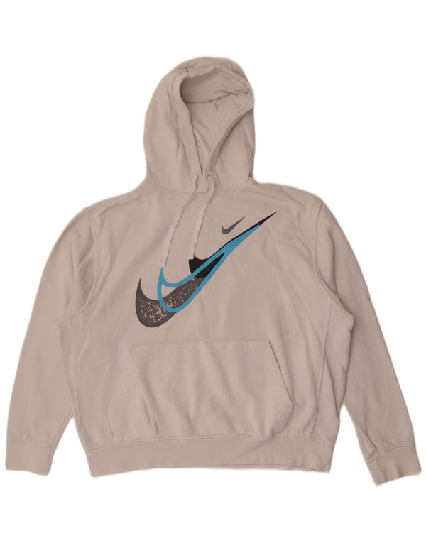 Męski sweter z kapturem Nike z grafiką, duży, biały, bawełniany
