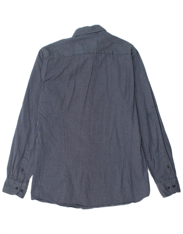 Koszula męska Massimo Dutti, bawełniana, w średnią granatową kratkę