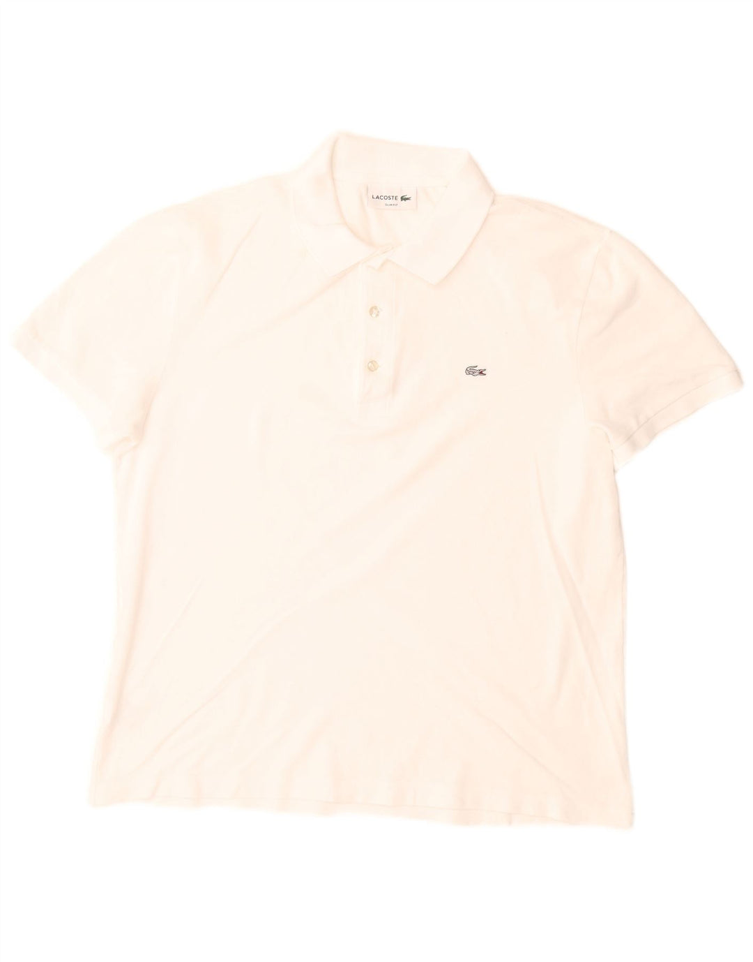 Męska koszulka polo Lacoste Slim Fit, średnia biała bawełna