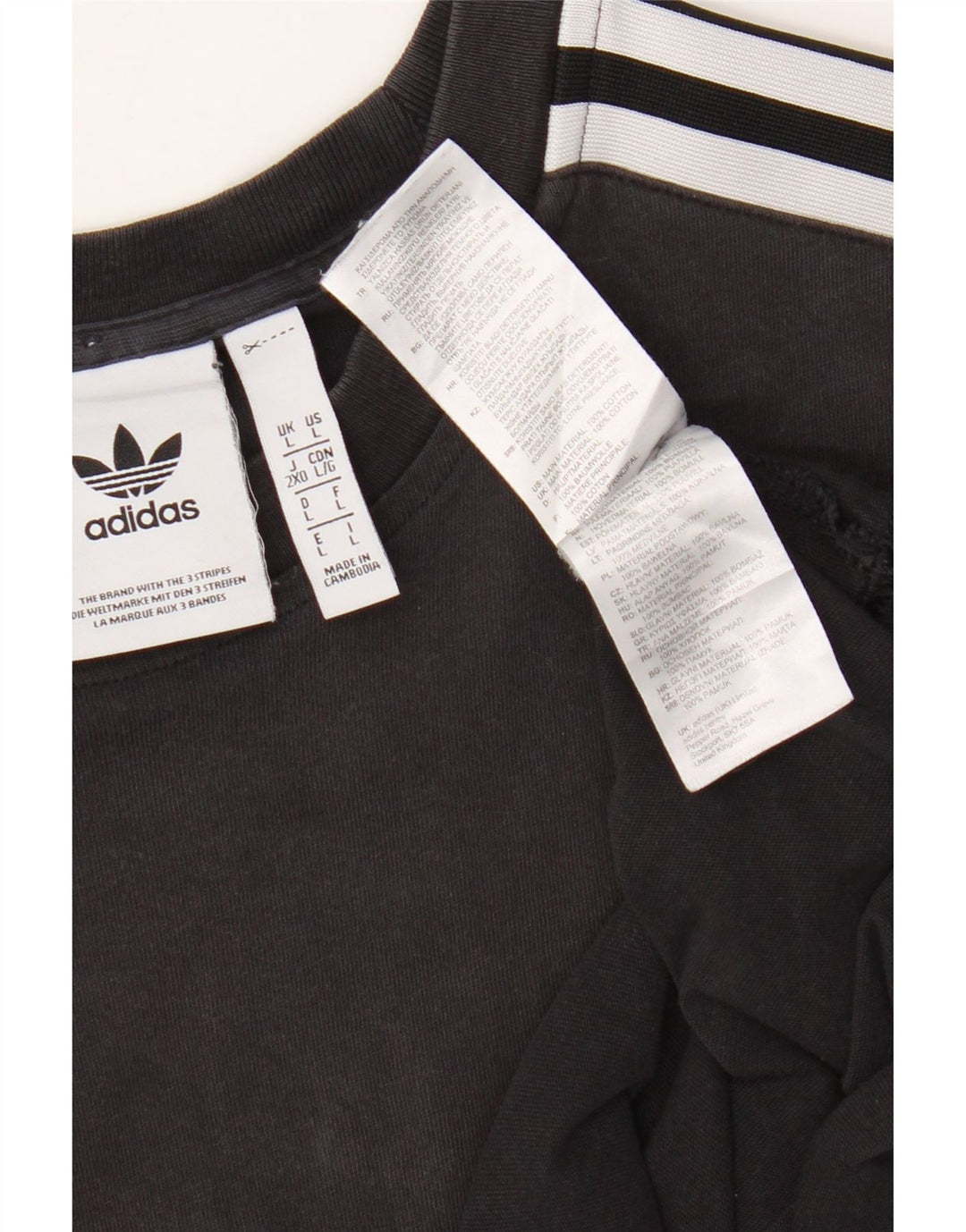 Adidas Męski T-shirt Top Duży Czarny Bawełniany