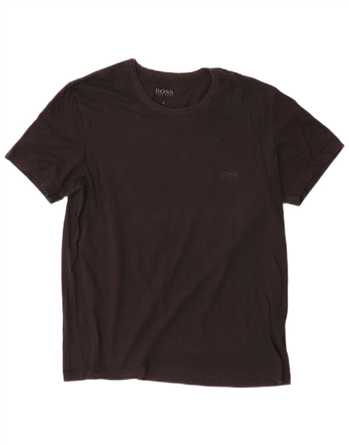 T-shirt męski Hugo Boss, średni czarny, bawełniany